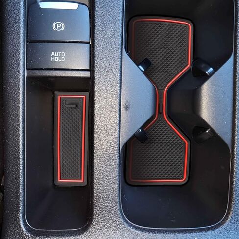 SMABEE Car Anti-Slip Gate Slot Cup Mat for Kia K3 FORTE Cerato 2021-2023 GT Center Console Liner Cup Holders Inserts Mat Door Pocket Liners Accessories (red) in Saudi Arabia