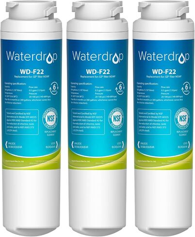 Waterdrop MSWF Refrigerator Water Filter, Replacement for GE® MSWF, 101820A, 101821B, RWF1500A, Pack of 2 in Saudi Arabia