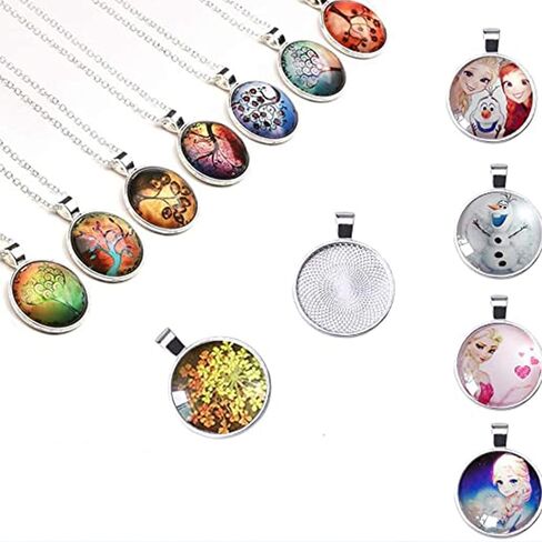 DAHI Bezel Pendant Trays for Jewelry Making DIY Round Pendant Tray Charm Bezel Blanks Setting Cabochon Blank Base for DIY Jewelry Findings Making,Crafting Photo,Necklace,Pendant Making Visit the Oubaka Store in Saudi Arabia