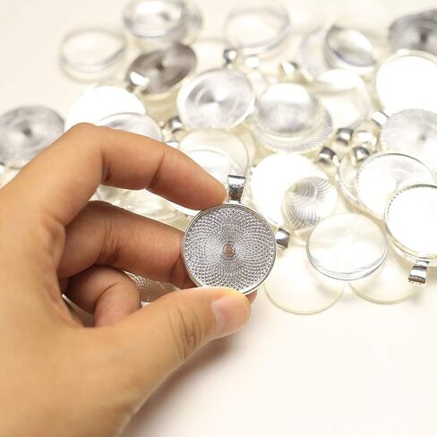 DAHI Bezel Pendant Trays for Jewelry Making DIY Round Pendant Tray Charm Bezel Blanks Setting Cabochon Blank Base for DIY Jewelry Findings Making,Crafting Photo,Necklace,Pendant Making Visit the Oubaka Store in Saudi Arabia