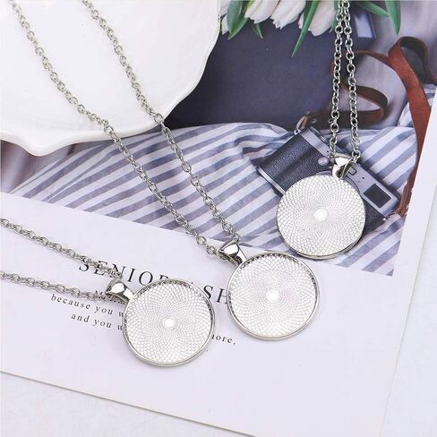 DAHI Bezel Pendant Trays for Jewelry Making DIY Round Pendant Tray Charm Bezel Blanks Setting Cabochon Blank Base for DIY Jewelry Findings Making,Crafting Photo,Necklace,Pendant Making Visit the Oubaka Store in Saudi Arabia