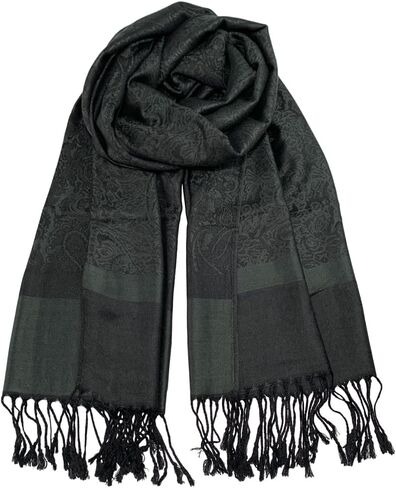 Pashmina Shawls and Wraps w/Fringe Two Tone Vintage Jacquard Paisley Rave Scarf for Weddings Festival in Saudi Arabia
