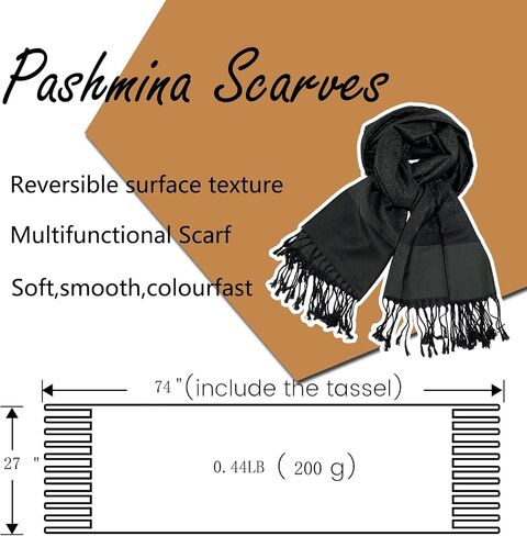 Pashmina Shawls and Wraps w/Fringe Two Tone Vintage Jacquard Paisley Rave Scarf for Weddings Festival in Saudi Arabia