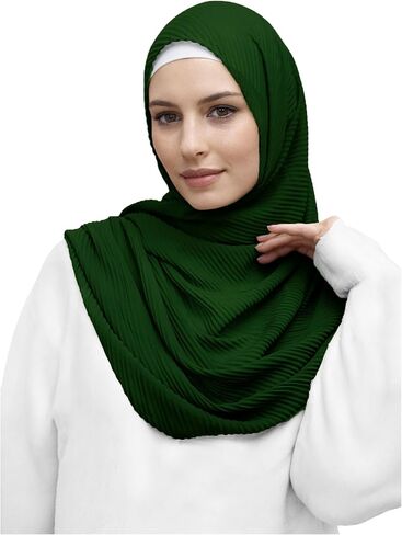 حجاب مطوي من القطن الفاخر للنساء المسلمات، وشاح رأس طويل شال خفيف الوزن in Saudi Arabia