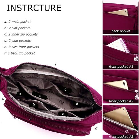 Women Crossbody bag Waterproof Shoulder Handbag Ladies Roomy Multi-Pocket Messenger Bag Travel Satchel Purse in Saudi Arabia
