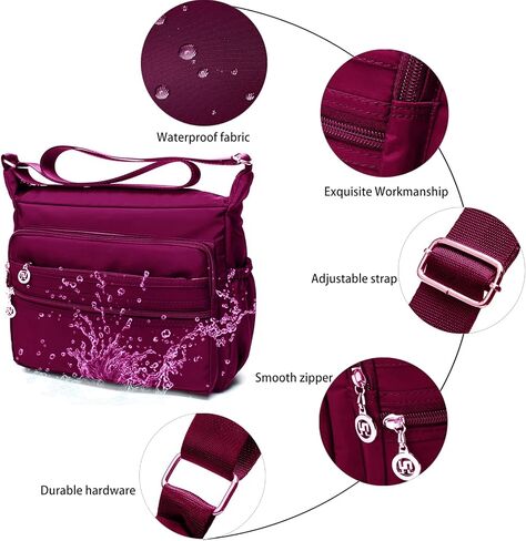 Women Crossbody bag Waterproof Shoulder Handbag Ladies Roomy Multi-Pocket Messenger Bag Travel Satchel Purse in Saudi Arabia