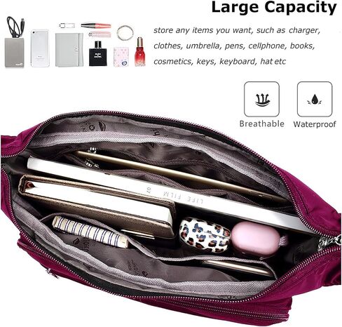 Women Crossbody bag Waterproof Shoulder Handbag Ladies Roomy Multi-Pocket Messenger Bag Travel Satchel Purse in Saudi Arabia