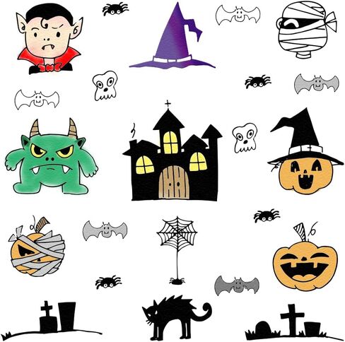 Hying Happy Halloween Clear Stamps for Card Making, Bats Spider's Web Jack-o'-Lantern Transparent Rubber Stamps for Bullet Journal DIY Scrapbook Handmade Crafts Notebook Halloween Decoration Stamps in Saudi Arabia