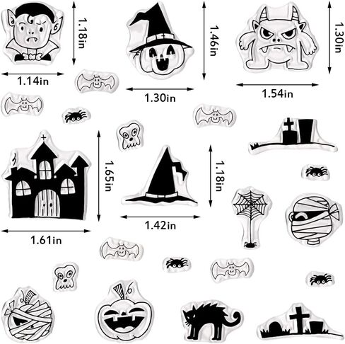 Hying Happy Halloween Clear Stamps for Card Making, Bats Spider's Web Jack-o'-Lantern Transparent Rubber Stamps for Bullet Journal DIY Scrapbook Handmade Crafts Notebook Halloween Decoration Stamps in Saudi Arabia