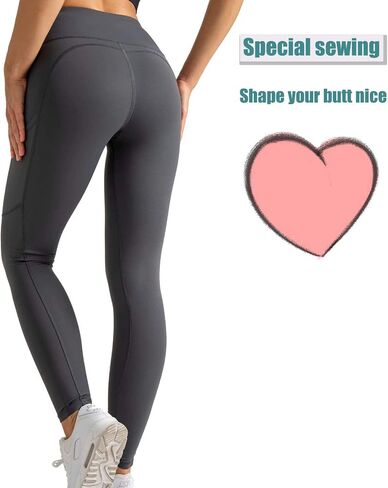 CJOY Women Yoga Leggings with Pockets High Waist Workout Leggings Tummy Control Stretch Leggings Yoga Pants in Saudi Arabia