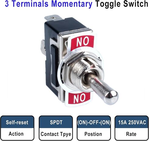 3Pcs SPDT Latching Toggle Switch 30A 12VDC/ 20A 120VAC ON/Off/ON 3Pin Electric Pull Push Switch with Waterproof Boot Cap and Spade Terminals for Car Truck Boat Marine in Kuwait