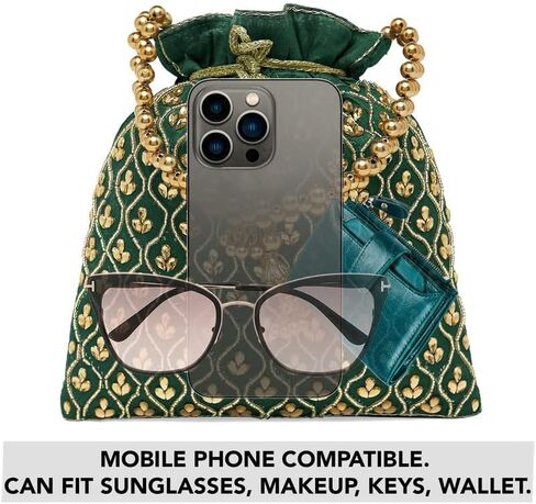 Aheli Potli Purses Gift for Women Handmade Evening Handbag Stylish Bridal Fashion Wristlet in Saudi Arabia