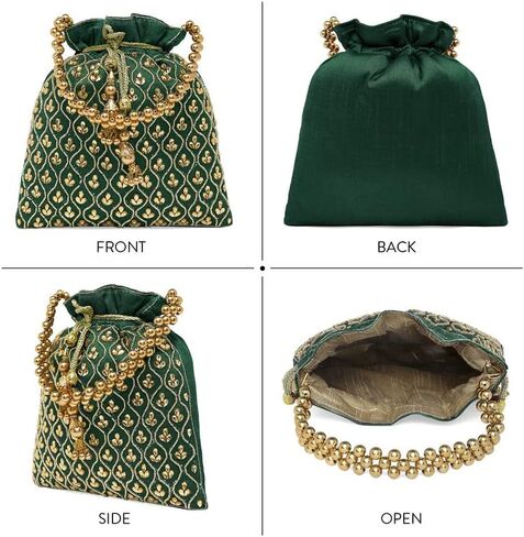 Aheli Potli Purses Gift for Women Handmade Evening Handbag Stylish Bridal Fashion Wristlet in Saudi Arabia