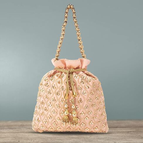 Aheli Potli Purses Gift for Women Handmade Evening Handbag Stylish Bridal Fashion Wristlet in Saudi Arabia