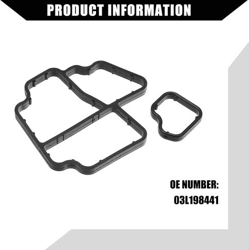 No.03L198441 Oil Cooler Gasket for Volkswagen Jetta 2009-2016 / Inner Engine Oil Filter Adapter Gasket/Durable Rubber / 1Set Black in Saudi Arabia