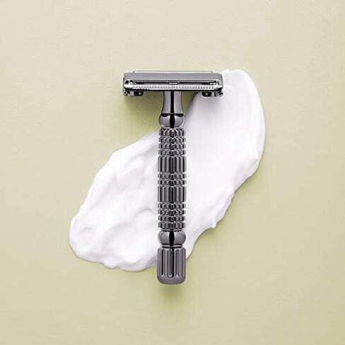 ROCKWELL RAZORS R1 Double Edge Safety Razor in White Chrome, Butterfly Open with 5 Blades in Kuwait