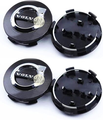 غطاء مركز محور العجلة 64 مم مع شعار شعار مادة ABS متوافق مع ملحقات السيارات VoIvo S40 S60 S80L XC60 XC90 (المجلد الأسود) in Kuwait