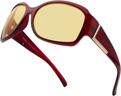 VITENZI Night Vision Glasses for Men and Women Anti Glare Safety for Night Day Driving HD Yellow Tinted Sunglasses Vittoria in Saudi Arabia