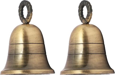 أجراس أجراس نحاسية هندية لديكور باب المنزل، والحرف اليدوية، والدقات، وديكور عيد الميلاد، وأجراس الحيوانات الأليفة البقرة لأجراس عيد الميلاد لتزيين عيد الميلاد (4، كلاسيكي) in Kuwait