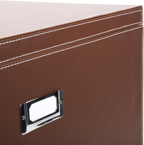G.U.S. Hanging File Box | Decorative Hanging File Folders Storage Bins with Lids | Portable Desktop File Organizer Box for Home Office Organization | For Letter & Legal Documents | Black Leatherette in Saudi Arabia