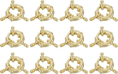 uxcell Spring Ring Clasps, 8 Pcs 13mm Brass Round Closed Spring Ring Clasps Connectors for DIY Necklace Bracelets Jewelry Making, Gold Tone in Saudi Arabia