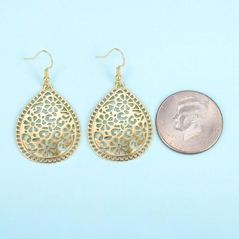BIRSTONE Handmade Teardrop Earrings with Brushed Finished Dangle Earrings in Kuwait