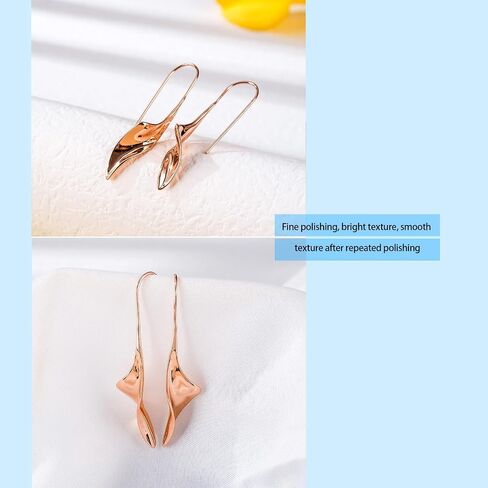 14K Gold Hoop Earrings for Women, Hypoallergenic Spiral Threader Gold Plated Dangle Earrings Fashion Jewelry，Gift for Women in Saudi Arabia