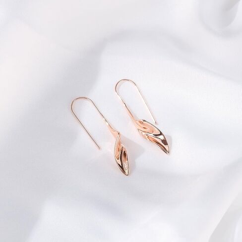 14K Gold Hoop Earrings for Women, Hypoallergenic Spiral Threader Gold Plated Dangle Earrings Fashion Jewelry，Gift for Women in Saudi Arabia