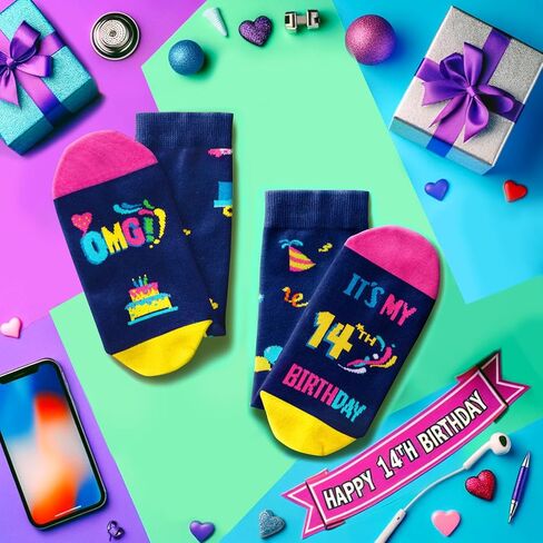 HAPPYPOP Gifts for Teenage Boys Girls Funny Gifts for Teens, 14th Birthday Gifts for 14 Year Old Girls Boys, Funny Crazy Socks for Teens in Kuwait