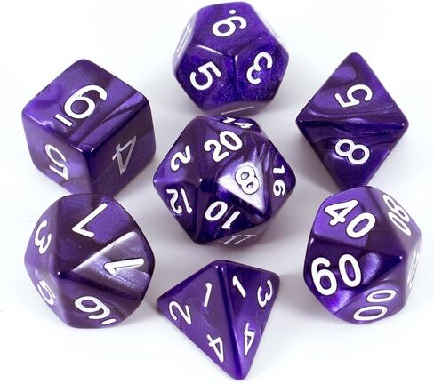 نرد آر بي جي أرجواني - مجموعة متعددة السطوح كاملة - تأثير اللؤلؤ in Kuwait