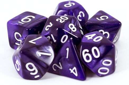 نرد آر بي جي أرجواني - مجموعة متعددة السطوح كاملة - تأثير اللؤلؤ in Kuwait