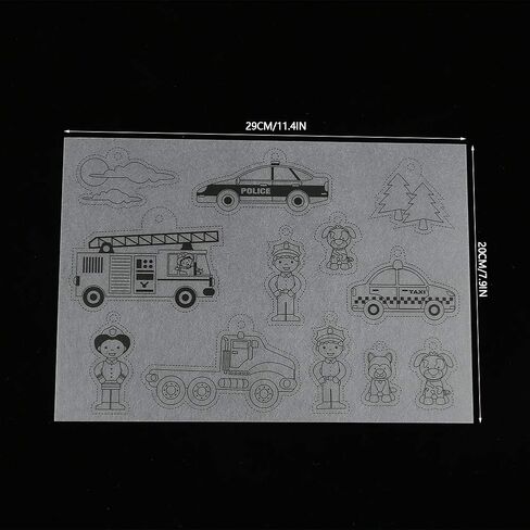 8pcs Shrinky Dink Papers, Heat Shrink Sheet Cartoon House Vehicles Clothing Flower Fairies Pattern Heat Shrinky Paper for DIY Keychain Pendant, Earrings and Other Craft(for Boy) in Saudi Arabia