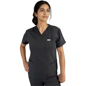 IRONIK Scrubs Professional Grade Womens Scrub Top with 3 Pockets, Stretchy, Non-Wrinkle Long Lasting
