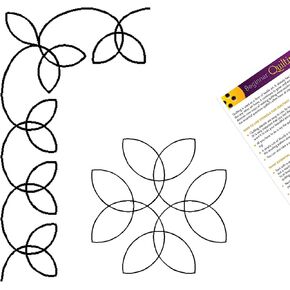 Quilting Stencils for Machine and Hand Quilting - 2 Quilting Stencils for Block, Border Patterns - Laurel Block, Laurel Border Plastic Quilt Stencil Set with Guide