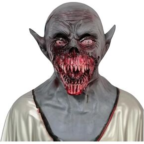 Horror Vampire Zombie Mask with Fake Blood,Halloween Scary Party Demon Monster Latex Masks Creepy Dress up Costume Helmet Props for Adults