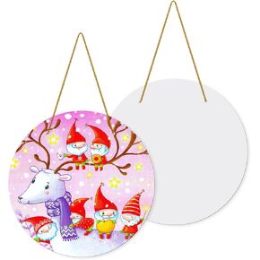 10Pack 10inch Sublimation Door Hanger Blanks, Aluminum Round Unfinished Blank Door Hanger Sign, Metal Wall Hanging Sublimation Ornament Blanks with Rope for Heat Press Machine, DIY Craft, Custom Decor
