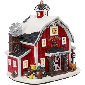 Lighted Gingerbread Christmas Village Houses Decorations 7.9", Christmas Candy Store Village Sets with Bulb Ceramic Holiday Home Decor