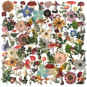 MAXLEAF 160PCS Vintage Flowers Plants Leaves Mushroom Stickers for DIY Art Journals Scrapbook Planner Album Photo Decorations