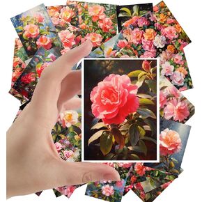 Large Stickers Pack 24 pcs ~ Serene Daisies Dance: an Artistic Journey Through Fields of White Petals and Green Foliage in Oil, Perfect for a Tranquil Stickers Collection