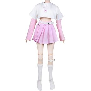 Fashion Doll Set for 1/3 BJD Dolls Ball Jointed SD Dolls 22in - 24in 60cm (White and Pink)