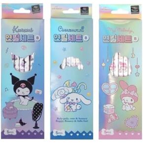 Set of 3, Cute Pencils, B Hexagonal Pencil, 5 Pcs Per Box, 15 Count (Package May Vary)
