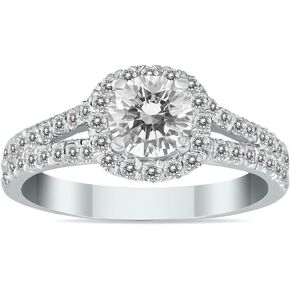 AGS Certified 1 1/4 Carat TW Diamond Engagement Ring in 14K White Gold (J-K Color, I2-I3 Clarity)