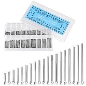 360 Pcs Watch Band Link Cotter Pin 0.23''-0.9'' Stainless Steel Watch Band Link Assortment Watch Bracelet Pin Kit Watch Strap Tool Assortment Dia 0.8mm Watch Strap Bars Repair Kit