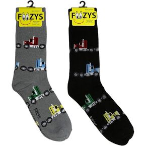 Foozys Men’s Crew Socks | Fun Automotive - Going Places Novelty Socks | 2 Pair in Kuwait