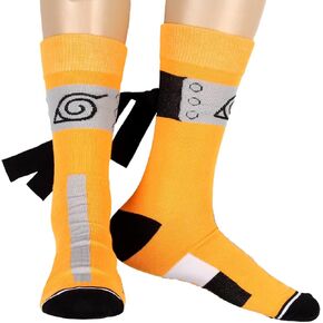Bioworld Naruto: Shippuden Shinobi Headband Ties Costume Adult Crew Socks Anime Manga Calf (8-12)
