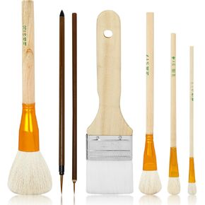 7 Pcs Pottery Glaze Tools, Pottery Supplies Pottery Glaze Brushes of Different Shapes, Watercolor Art Painting Tools for Pottery Acrylic Watercolor Oil Painting