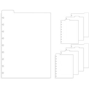 Discbound Dividers 7x9.25‘’ 9 Disc Bound Dividers Classic Size 4 Top Tabs Frosted Plastic Index Divider 8pcs Planner Inserts for Discbound Notebook Accessories