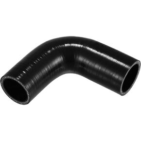 X AUTOHAUX 1 Pcs 35mm/1.38"-38mm/1.50" ID 90mm/3.54" Length 90 Degrees Black Car Silicone Hose Coolant Hose Universal