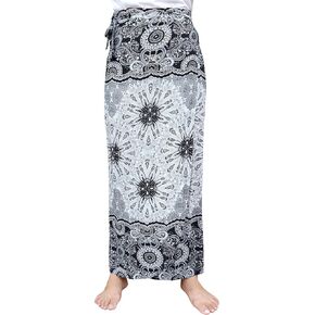 RaanPahMuang Rayon Wrap Skirt Sarong with Mixed Beautiful Pattern Artwork