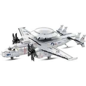 NUTCRACKER Military Airplane Building Set for Adult - E-2 Hawkeye Airborne Early Warning Aircraft Building Toy, Fighter Jet Home Collection Model, Christmas Birthday Gift for Men Boy 14+ (1144Pieces